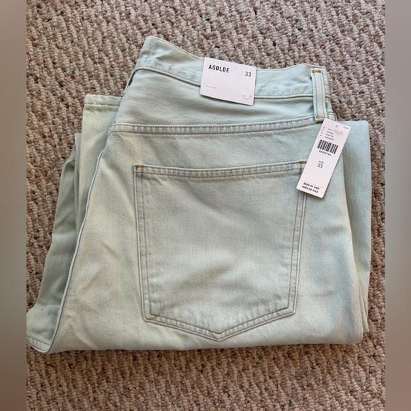 NWT AGOLDE: Luna Pieced Jeans in MINT colour - Size 33 - Picture 13 of 16